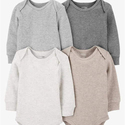 Simple Joys by Carter's Baby 4-Pack Long-Sleeve Thermal Bodysuit