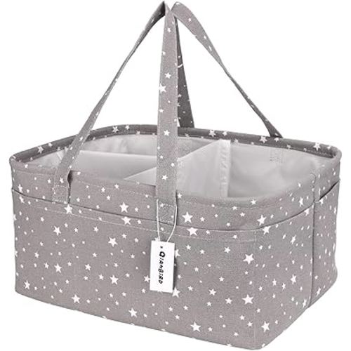 Baby Diaper Caddy Organizer-Extra Large Portable Diaper Caddy Basket-Diaper Organizer Caddy-Diaper Holder Tote Bag for Changing Table Newborn Registry Baby Shower Basket for Diapers & Wipes…