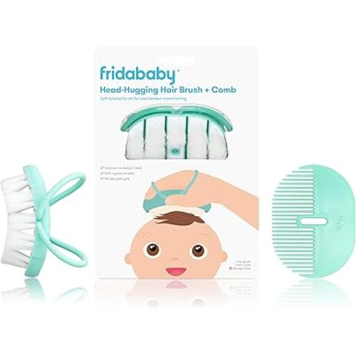 Frida Baby Infant Head-Hugging Baby Hairbrush and Comb Set, Newborn and Up