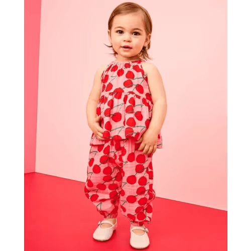 Baby Sleeveless Muslin Top & Balloon Pants Set (maybe size up from newborn since she is a long baby)