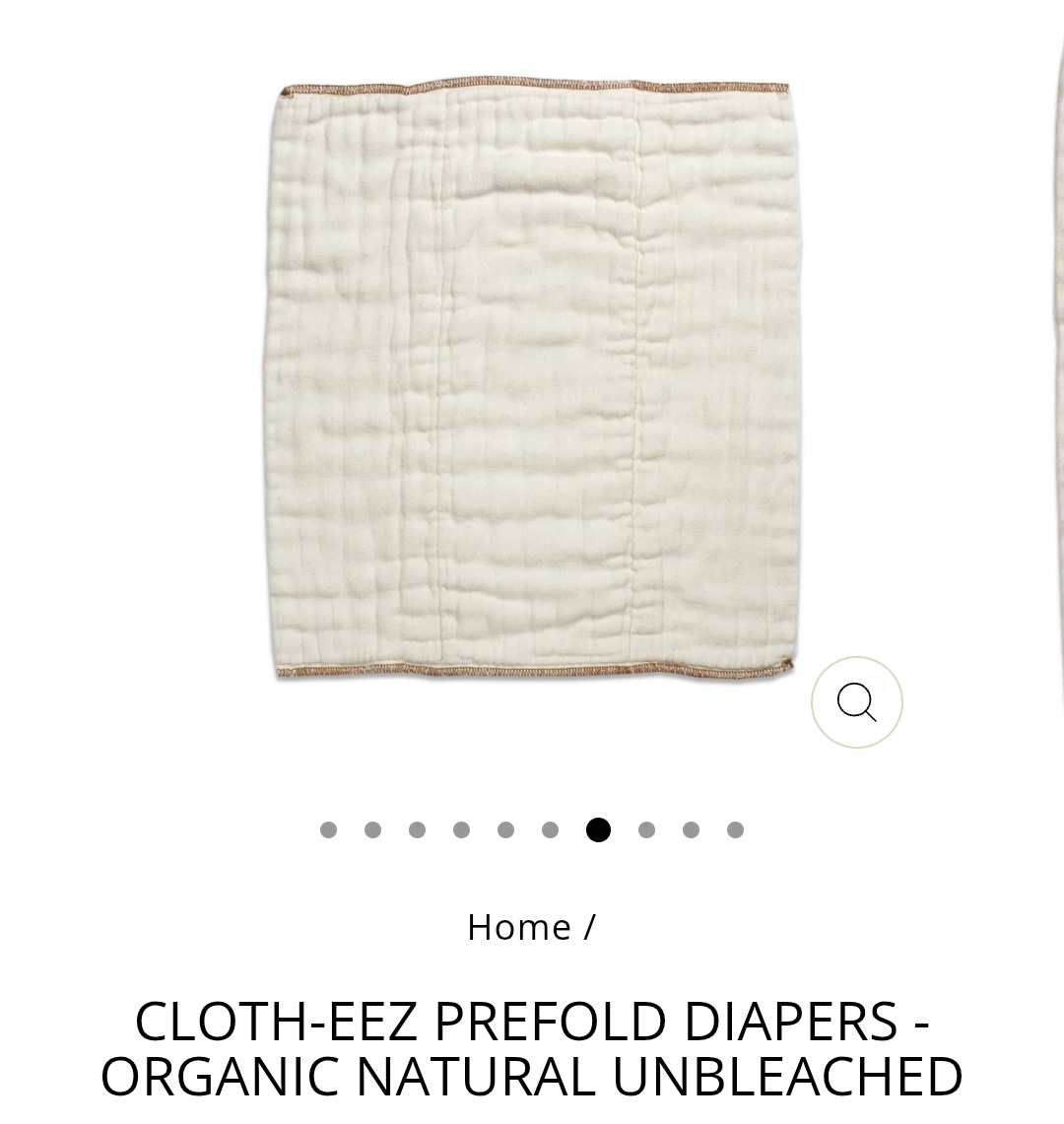 Cloth-eez Prefold Diapers - Organic Natural Unbleached - Large