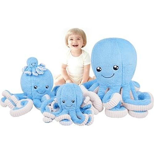 DENTRUN Octopus Stuffed Animals, Giant Octopus Plush Doll Play Toys for Kids Girls Boys Adults Birthday Xmas Halloween Present Stuffed Sea Animals Plushie, 7/16/24/32 Inches, 5 Colors