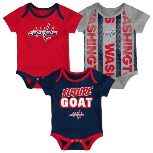 Newborn Washington Capitals Loyal Buddies Three-Pack Bodysuit Set