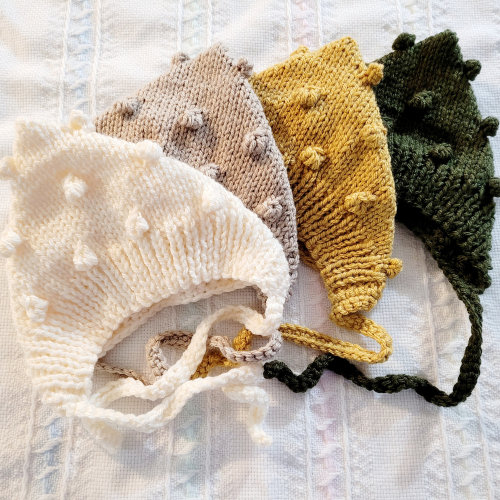 Pixie bonnet hat bobble knit fall kids baby toddler olive, mustard, linen, ivory