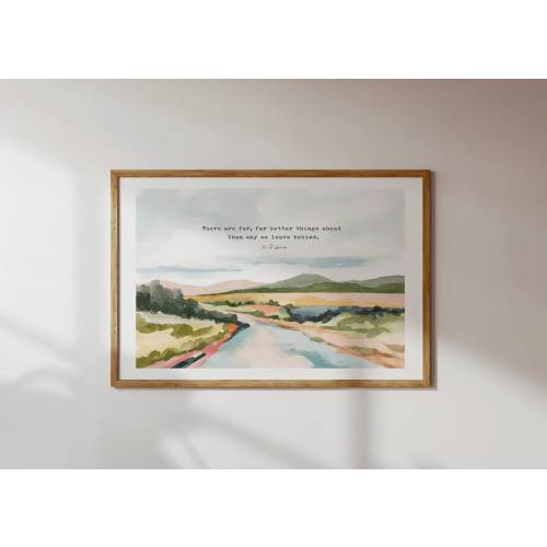 C S LEWIS There are far far better things ahead watercolor art print Christian wall decor Christian art Christian Quote gift for christians