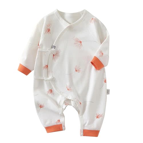 Cherie Kids 100% Organic Cotton Soft 0-6 Months Newborn Baby Romper Jumpsuits for Boys and Girls Unisex Long Sleeve