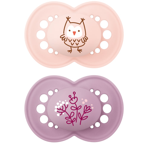 MAM Original Matte Pacifier, 6-16 Months, Girl, 2 Pack