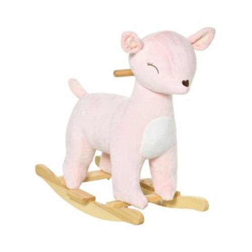 Qaba Kids Soft Ride-On Rocking Horse Deer-shaped Toy w/ Rocker and Sound - Macy's