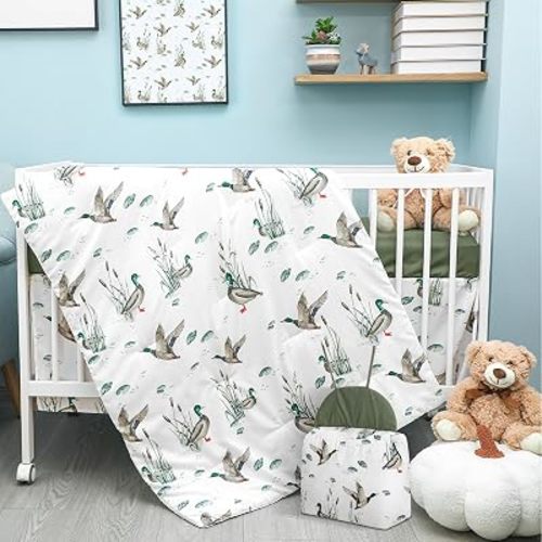 4 Piece Mallard Duck Crib Bedding Set, Baby Boys Girls, Standard