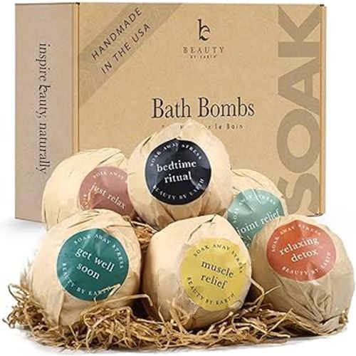 Bath Bomb Gift Set - USA Made with Natural & Organic Ingredients, Relaxing Gifts for Women & Men, Spa Gifts & Birthday Gifts for Women and Mom, Bath Bombs for Women & Kids Gift Ideas