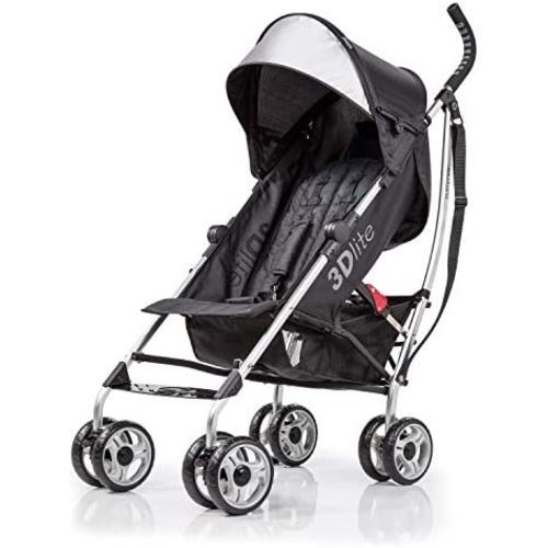 Summer Infant 3Dlite Convenience Stroller, Black (Silver Frame)
