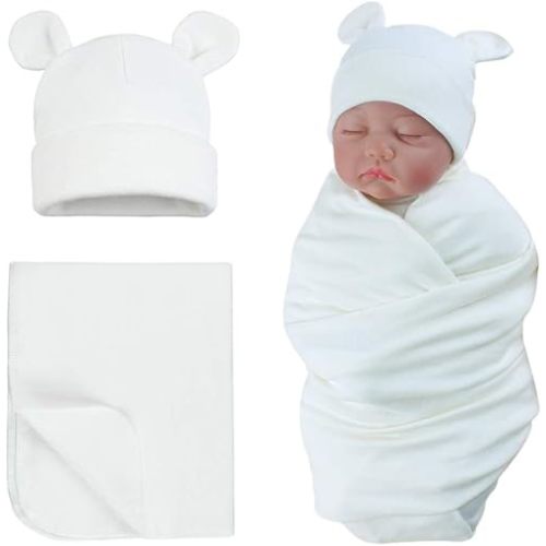 PESAAT Newborn Hospital Hat 0-12Months Preemie Boys Girls Beanie Solid Infant Baby Hats Autumn Winter