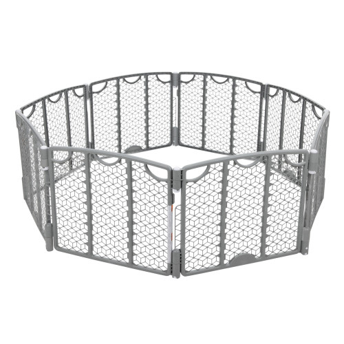 Versatile Play Space Adjustable Play Area, 8-Panel (Cool Gray)