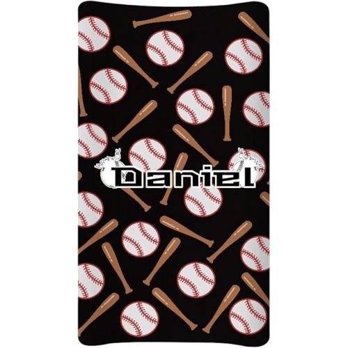 Custom Name Diaper Change Table Covers Baseball Print Changing Pad Cover for Baby Soft Stretchy Unisex Diaper Change Table Sheets 16 X 32 Cradle Mattress Sheets