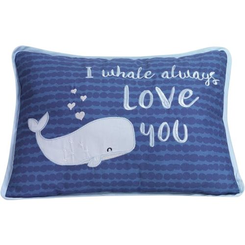 Lambs & Ivy Oceania Decorative Throw Pillow - Blue Ocean Whale