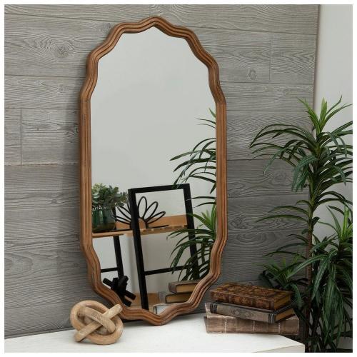 Wavy Wood Wall Mirror