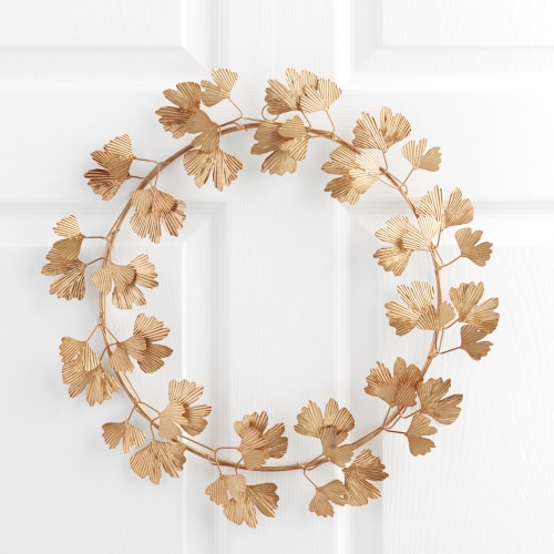 Brass Ginkgo Leaf Wreath