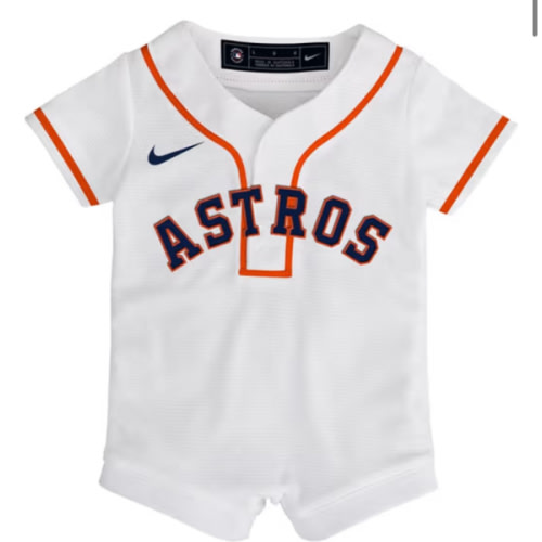 Houston Astros Nike Baby White Home Replica Romper Baseball Jersey - 133418724