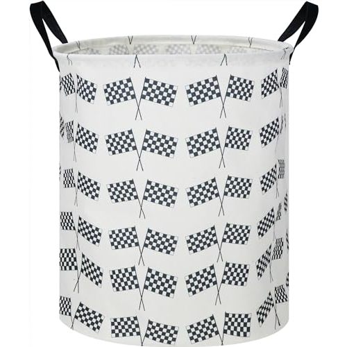 CLOCOR Kids Laundry Basket,Waterproof Baby Boys Nursery Hamper,Collapsible Fabric Storage Container,Toys Bin,Room Decor,Gift Basket(Racing
