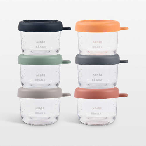BEABA 5oz Glass Baby Food Jars, Set of 6
