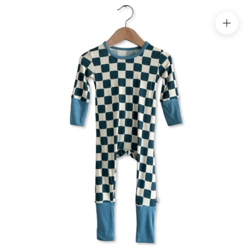 Checker Me Out Mini Ribbed Day to Night Romper - 6-12 month