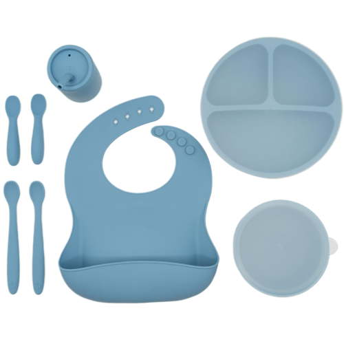 WeeSprout Silicone Baby Feeding Set, Develops Self Feeding Skills, BPA-Free, 8-Piece