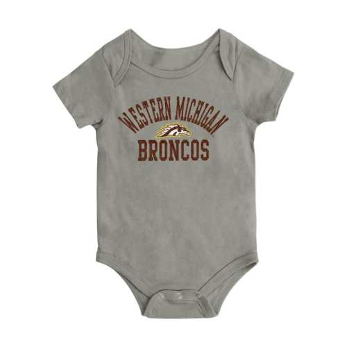 6-12M HEATHERGREY Western Michigan Broncos Biggest Fan Short Sleeve One Piece - 150322315