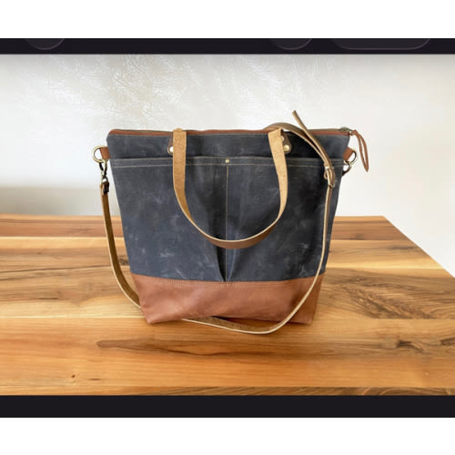 Waxed Canvas Diaper Tote Bag / Large Work Bag / Crossbody Tote Bag / Handmade Convertible Backpack with Free Monogram / Gift For Her CB4