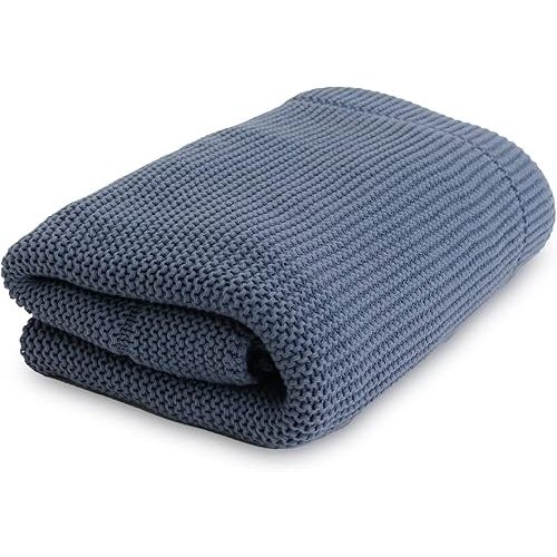 Natemia Knitted Baby Receiving Blanket, Ultra Soft Organic Cotton 30”x 40” Stroller and Nap Time Toddler Blanket