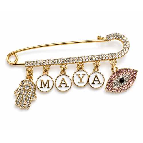 Custom Baby Stroller Pin: Evil Eye, Hamsa, Jewish Star Charms