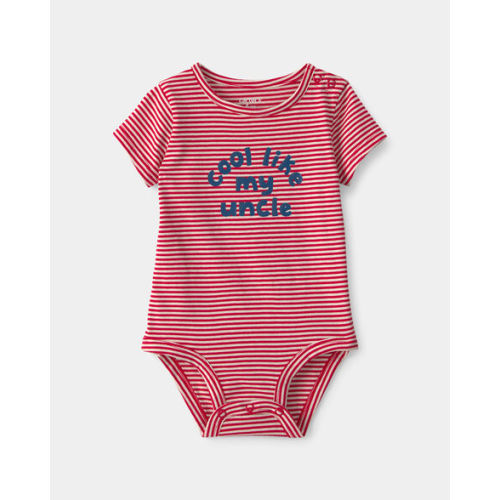 Baby 'Cool Like My Uncle' Striped Graphic Bodysuit - Red | Carter's 12M