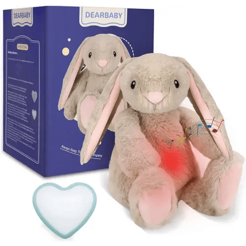 Baby Soother Cry Activated Sensor Toys,Heartbeat Bunny for Babies,Plush Stuffed Animal for Newborn Infants,Baby Toy Vibrating with Mom’s Heartbeat,Baby Shower Gifts for Girls and Boys
