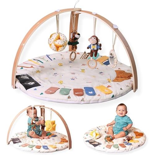 MOVA Baby Play Gym Baby Play Mat for Babies 0-6 0-12 Months Baby Tummy Time Play Mat Infant Play Mat for Babies Baby Activity Mat Gym for Floor Baby Playmat for Babies Newborn Play Mat Gift Boys Girls