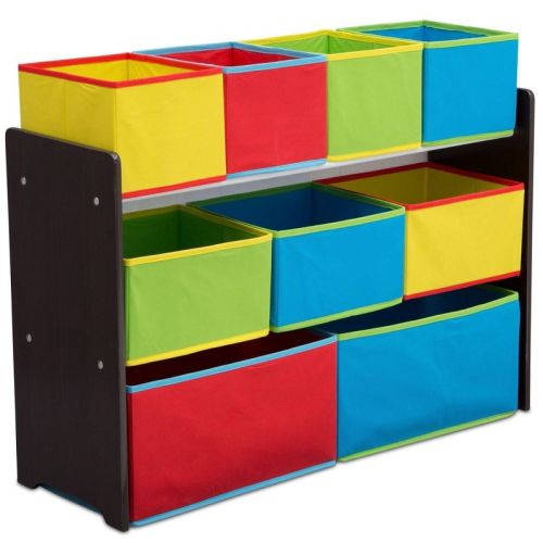 Delta Children Deluxe Multi-Bin Toy Organizer with Storage Bins - Greenguard Gold Certified, Color: Dark Chocolate