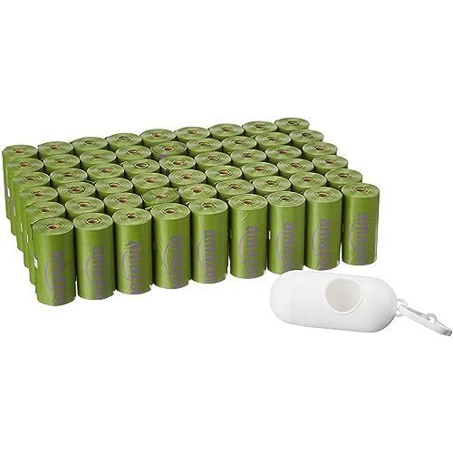 Amazon Basics Lavender Scented Leakproof Dog Poop Bags With Dispenser and Leash Clip, 810 Count, 54 Pack of 15, 13 Inch x 9 Inch