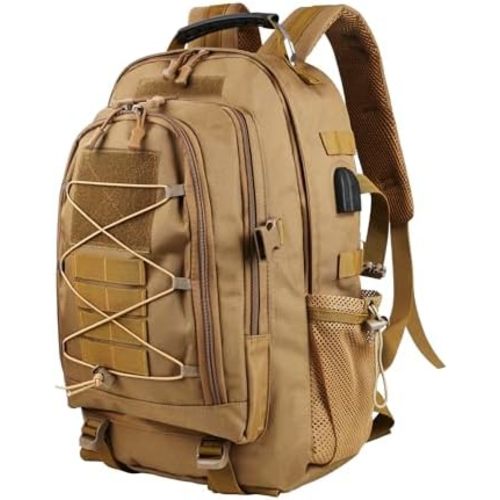 aiGear Tactical Backpack, 35L Military Backpack, 3-Day Bug Out Bag for Men Women Camping Hiking Hunting with Molle System Army Daypack (35L Khaki)