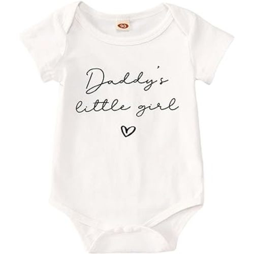 Baby Girls Bodysuit 1st Father's Day Romper Daddy's Girl Onesie Infant Short Sleeve Jumpsuit Outfit 3-18 Months