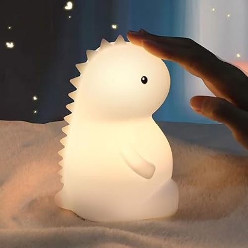 Night Light for Kids, Cute Dinosaur Squishy Silicone Lamp with 2 Levels of Brightness, Kawaii Touch Nightlight for Room Decor, Perfect Gifts for Baby, Girl, Boy, Toddler, Nursery