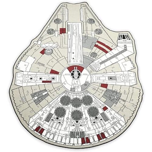 STAR WARS Han Solo's Millennium Falcon Area Rug for Living Room | 59 x 79 Inches