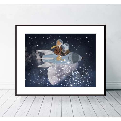 Creating Stars. Nursery art, Neutral nursery art, Adventure theme, Nursery Print, Children's Wall Art, Space wall art, Baby nursery art.        ,                     Print 14 x 11 inches
