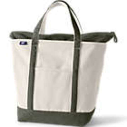 Large Natural 5 Pocket Zip Top Canvas Tote Bag | Lands' End monogrammed with our last name Clark