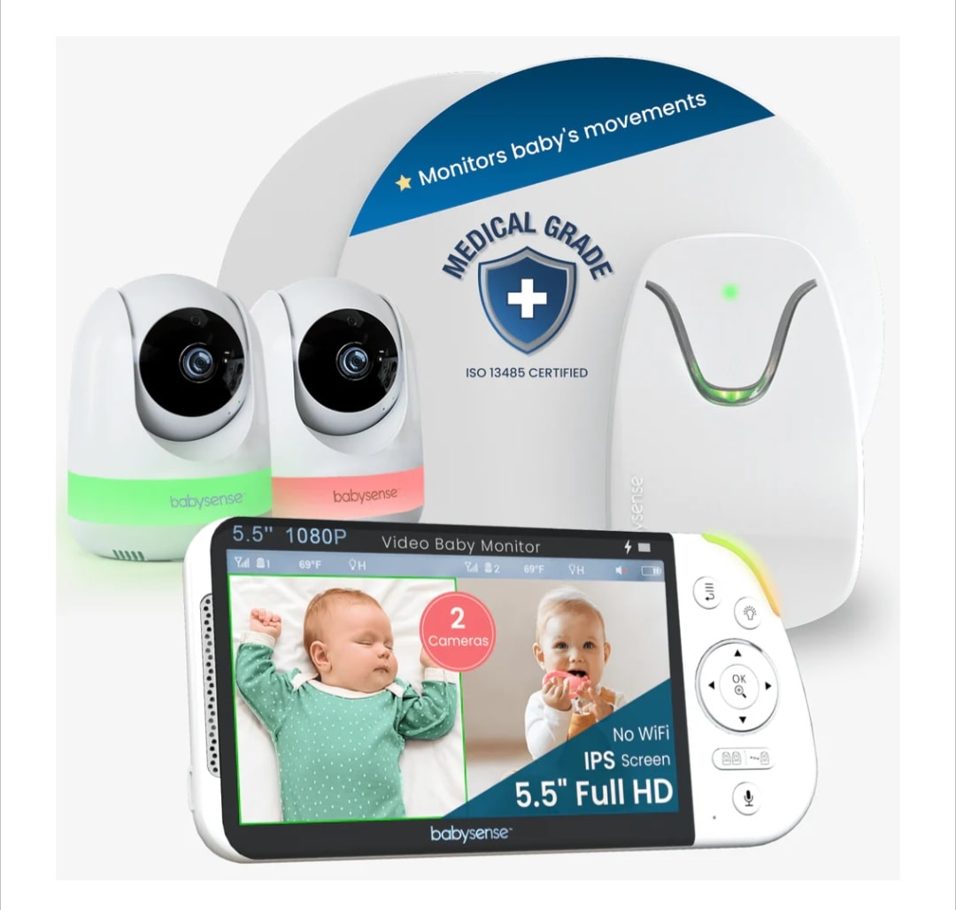 2-in-1 Video & Breathing Baby Monitor Set | Babysense