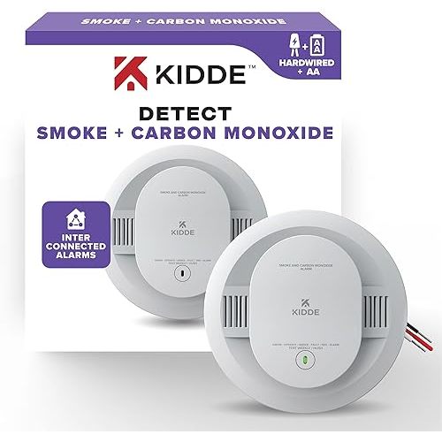 Kidde Smoke Detector, AA Battery Powered, LED Warning Light Indicators, 1 Pack, White, 30CUAR