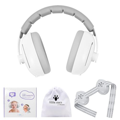 Baby Ear Muffs Noise Protection: 2-in-1 Baby Headphones for Noise, Protects Hearing for 0-48 Months Infants Toddler, Travel Essentials for Airplane
