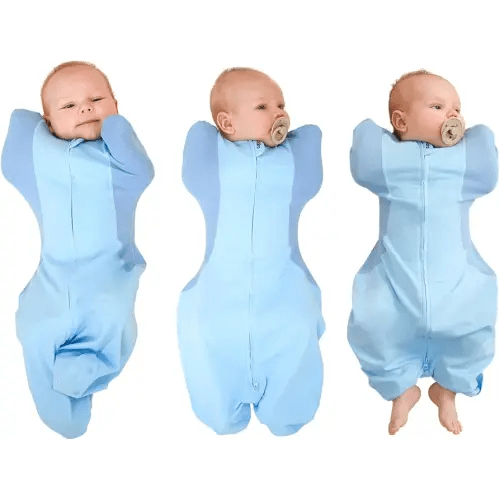 Swaddle for Newborns, Baby Swaddles 0-3 Months 5-13lb, Arms Up Swaddle 0-3 Months Newborn with Moisture-Wicking Fabric, Promotes Healthy Hip Development, 2-Way Zipper & Foot Buttons, 1Pack,Blue
