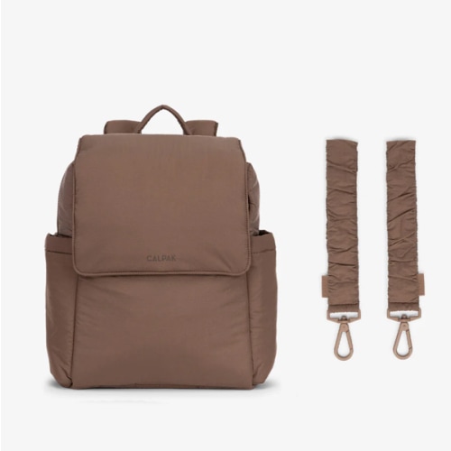 Convertible Mini Diaper Backpack with Stroller Straps in Hazelnut