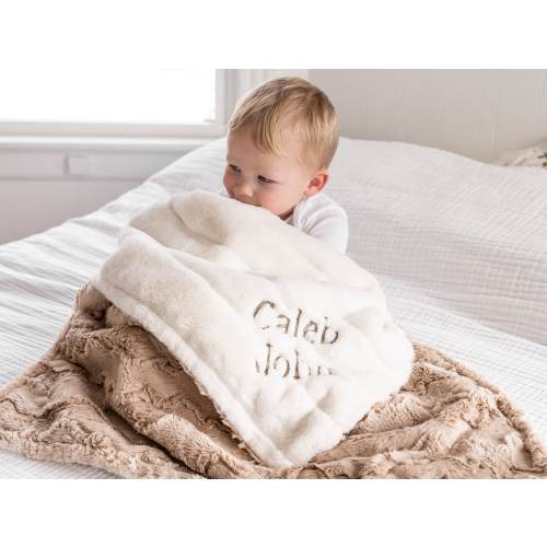 Personalized Baby Blanket, Latte Glacier and Sydney Natural, Neutral Baby Nursery Gift, Newborn Boho gift, Bohemian Baby Shower Gift