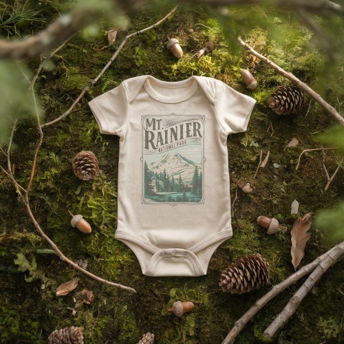 Mt. Rainier Baby Onesie