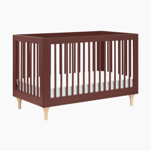 babyletto Lolly 3-in-1 Convertible Crib with Toddler Bed Conversion Kit - Crimson/Natural