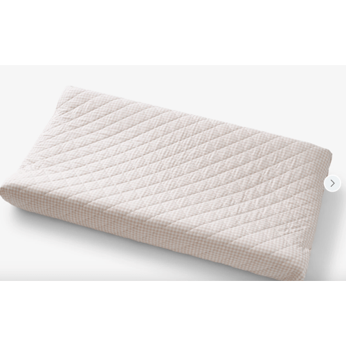 Ditsy Gingham Classic Cool Organic Cotton Percale Quilted Changing Pad Cover